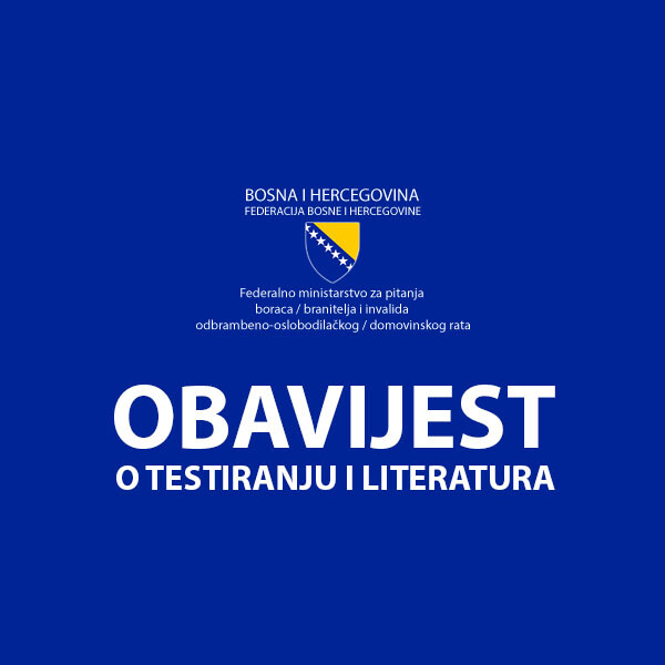 Read more about the article OBAVIJEST O TESTIRANJU I LITERATURA